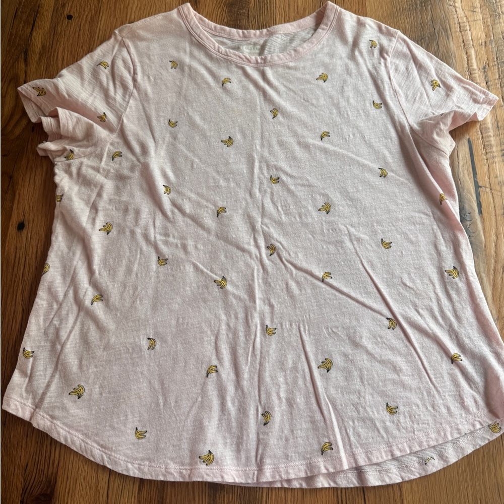 Old Navy Light Pink Tee with bananas print
